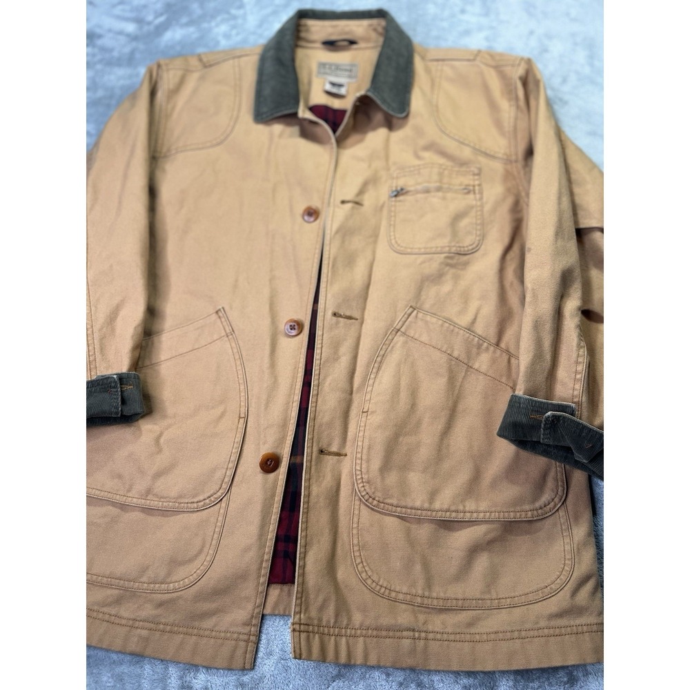 LL Bean Jacket Mens Large Lined Canvas Hunting Field Barn Coat Regular VTG 1980s